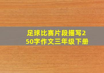 足球比赛片段描写250字作文三年级下册