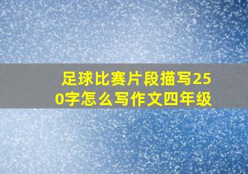 足球比赛片段描写250字怎么写作文四年级