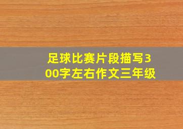 足球比赛片段描写300字左右作文三年级