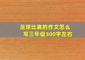 足球比赛的作文怎么写三年级300字左右