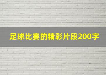 足球比赛的精彩片段200字