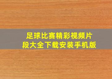 足球比赛精彩视频片段大全下载安装手机版