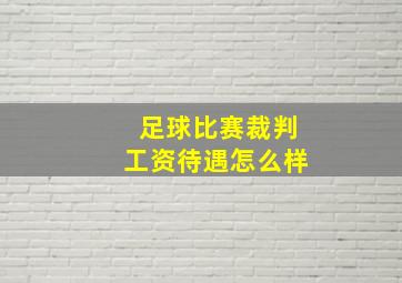 足球比赛裁判工资待遇怎么样