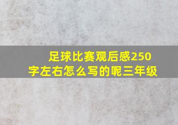 足球比赛观后感250字左右怎么写的呢三年级