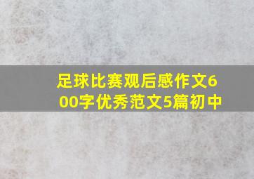 足球比赛观后感作文600字优秀范文5篇初中