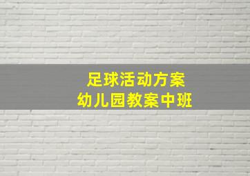 足球活动方案幼儿园教案中班