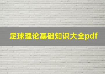 足球理论基础知识大全pdf