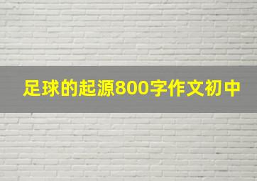 足球的起源800字作文初中