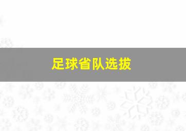 足球省队选拔