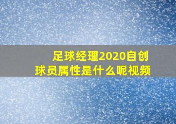 足球经理2020自创球员属性是什么呢视频