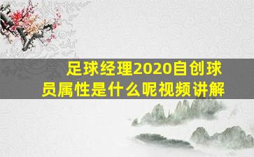 足球经理2020自创球员属性是什么呢视频讲解