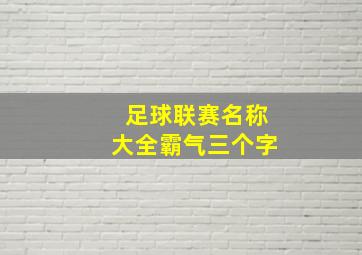 足球联赛名称大全霸气三个字