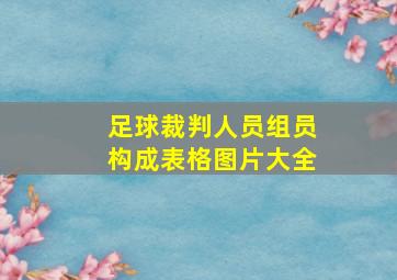 足球裁判人员组员构成表格图片大全