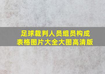 足球裁判人员组员构成表格图片大全大图高清版