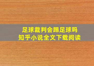 足球裁判会踢足球吗知乎小说全文下载阅读