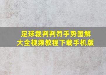 足球裁判判罚手势图解大全视频教程下载手机版