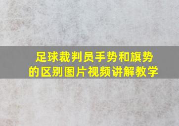 足球裁判员手势和旗势的区别图片视频讲解教学