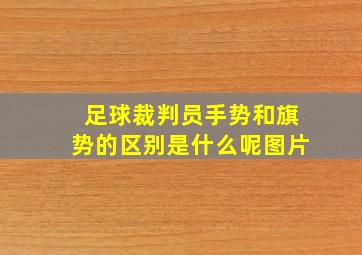 足球裁判员手势和旗势的区别是什么呢图片