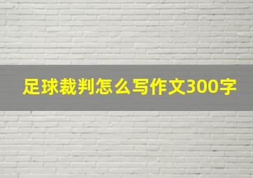 足球裁判怎么写作文300字