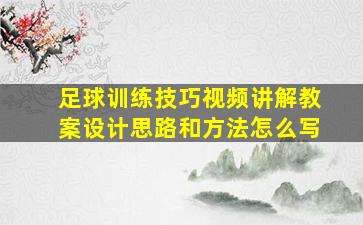 足球训练技巧视频讲解教案设计思路和方法怎么写