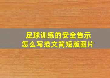 足球训练的安全告示怎么写范文简短版图片