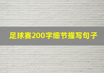 足球赛200字细节描写句子