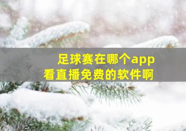 足球赛在哪个app看直播免费的软件啊