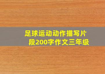 足球运动动作描写片段200字作文三年级