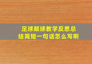 足球颠球教学反思总结简短一句话怎么写啊