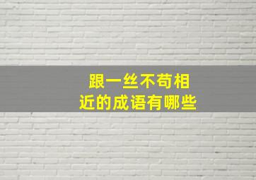 跟一丝不苟相近的成语有哪些