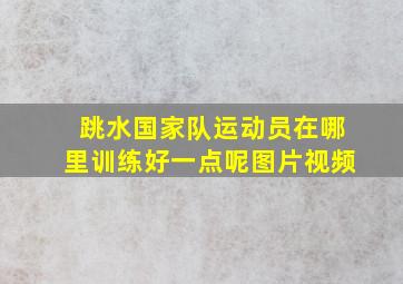 跳水国家队运动员在哪里训练好一点呢图片视频