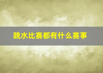 跳水比赛都有什么赛事