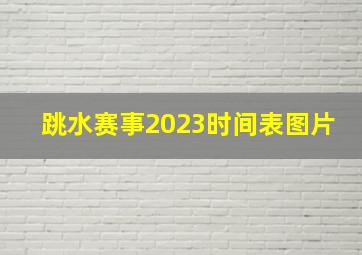 跳水赛事2023时间表图片