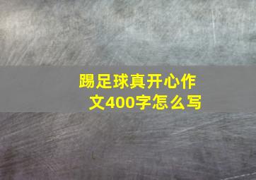 踢足球真开心作文400字怎么写