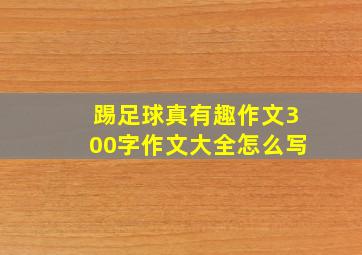 踢足球真有趣作文300字作文大全怎么写