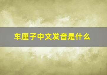 车厘子中文发音是什么