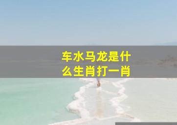 车水马龙是什么生肖打一肖