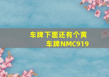 车牌下面还有个黄车牌NMC919