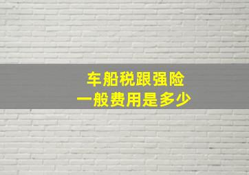 车船税跟强险一般费用是多少