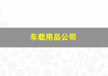 车载用品公司