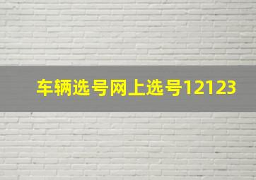 车辆选号网上选号12123