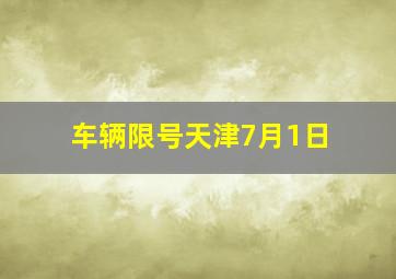 车辆限号天津7月1日