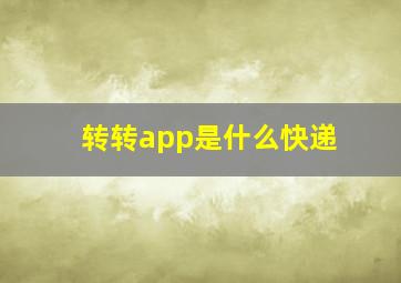 转转app是什么快递