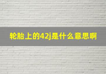 轮胎上的42j是什么意思啊