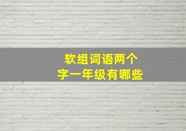 软组词语两个字一年级有哪些