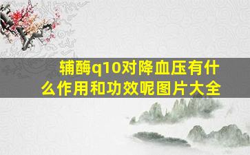 辅酶q10对降血压有什么作用和功效呢图片大全