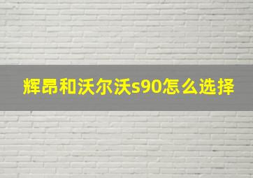 辉昂和沃尔沃s90怎么选择