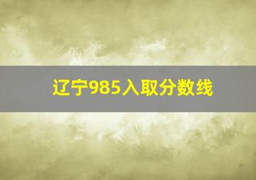 辽宁985入取分数线