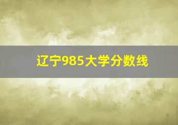 辽宁985大学分数线