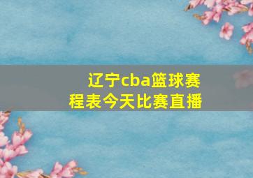 辽宁cba篮球赛程表今天比赛直播